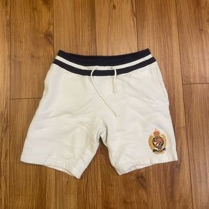 White polo casual boating shorts (sweat pant material)